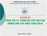 Tập huấn trực tuyến về tự đánh giá chương trình đào tạo