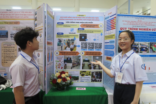 Trường ĐH Nha Trang tặng học bổng cho các dự án đạt giải tại cuộc thi KHKT học sinh trung học tỉnh Khánh Hòa năm học 2023-2024