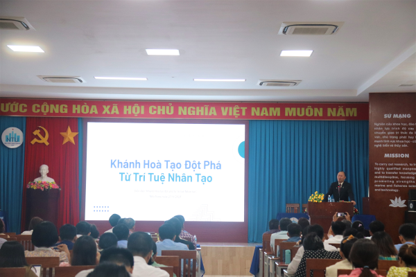 Diễn đàn “Khánh Hòa tạo đột phá từ trí tuệ Nhân tạo (AI)” diễn ra tại Trường ĐH Nha Trang